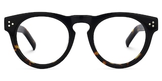 Malloy Round Black and Tortoise Glasses0