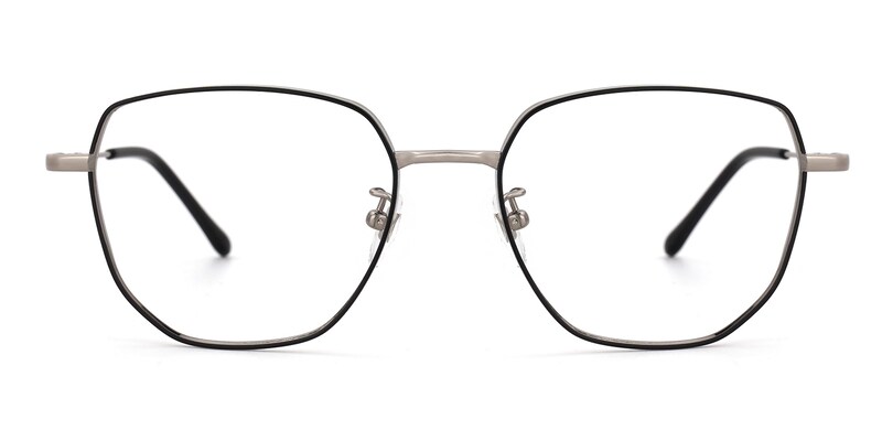 Owens Geometric Black-Silver Glasses | Zeelool Glasses0