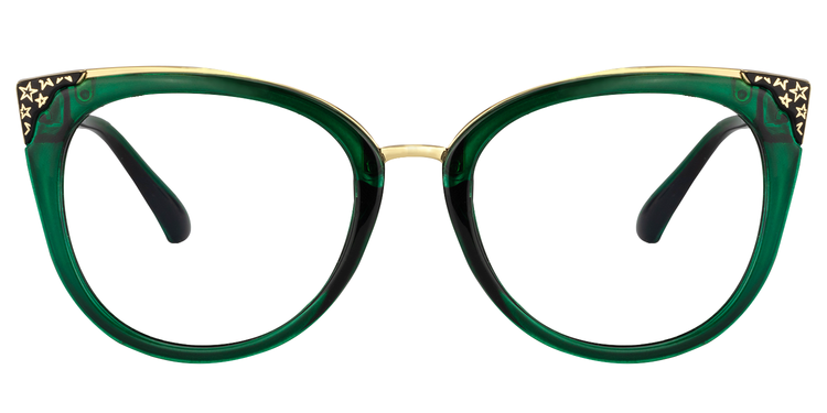 Dalton Cat Eye Dark Green Glasses