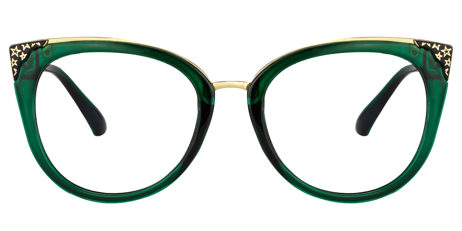 Dalton Cat Eye Dark Green Glasses
