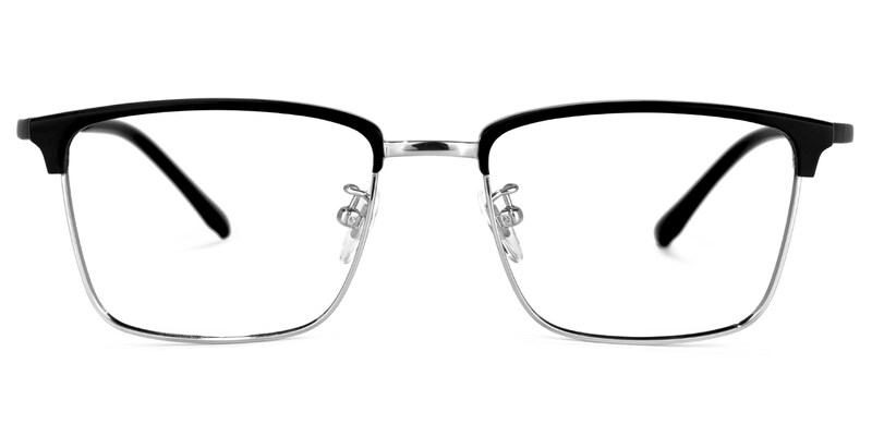 Suella Square Black-Silver Glasses | Zeelool Glasses0