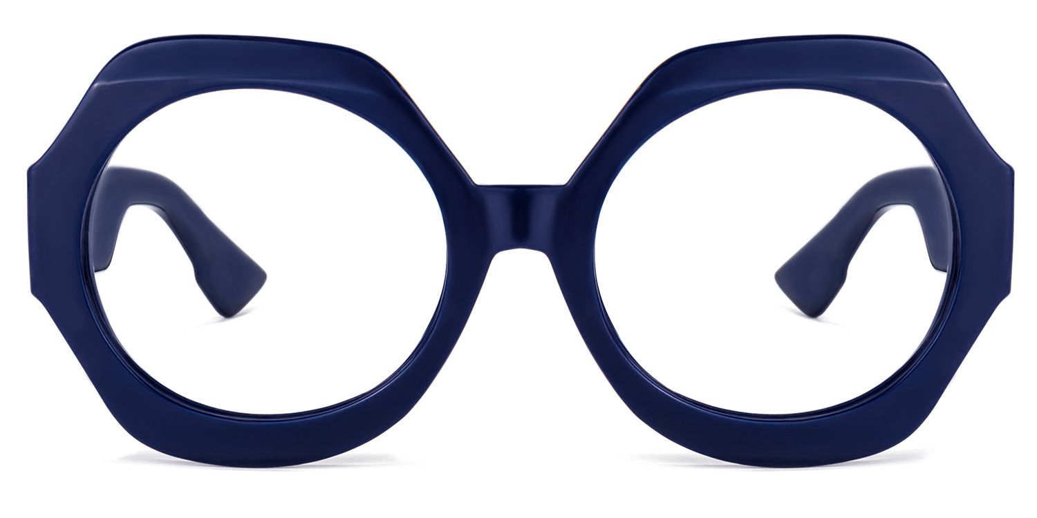 Geoffrey Geometric Dark-Blue Glasses | Zeelool Glasses0