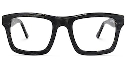 Riley Rectangle Black Glasses0