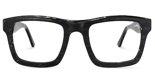 Riley Rectangle Black Glasses0