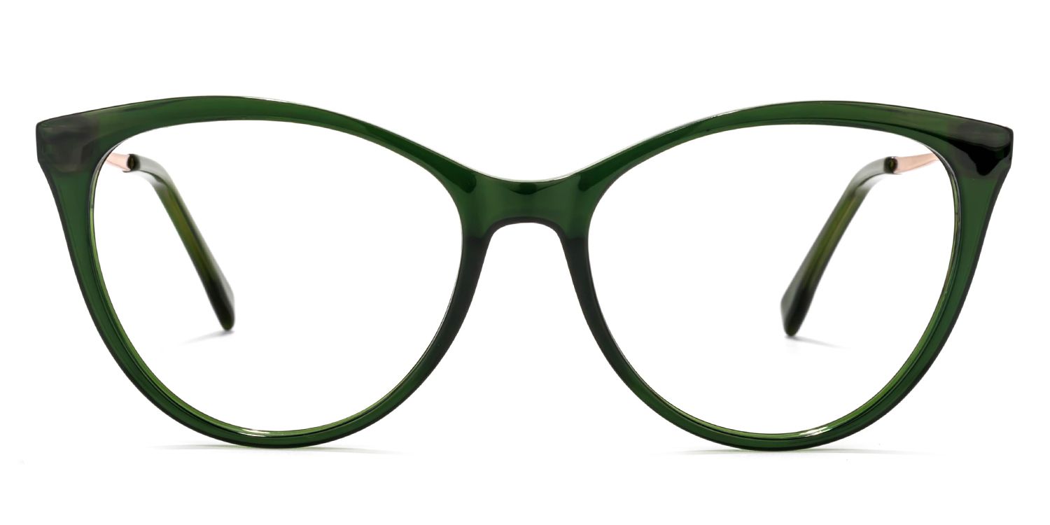 Frances Cateye Dark-Green Glasses | Zeelool Glasses0