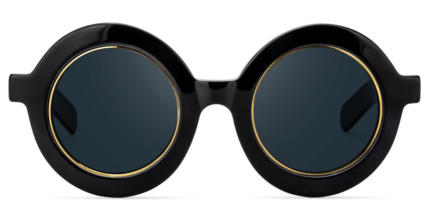 Calhoun Round Style Black Frame Sunglasses | ZEELOOL0
