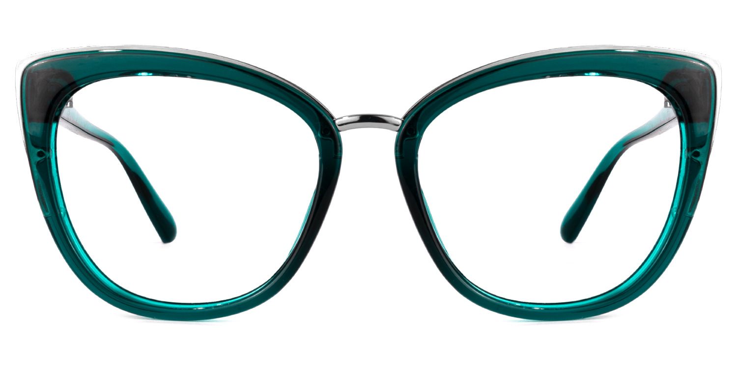 Kennard Cateye Peacock-Blue Glasses | Zeelool Glasses0