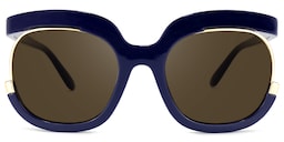 Darice Round Dark-Blue Sunglasses0