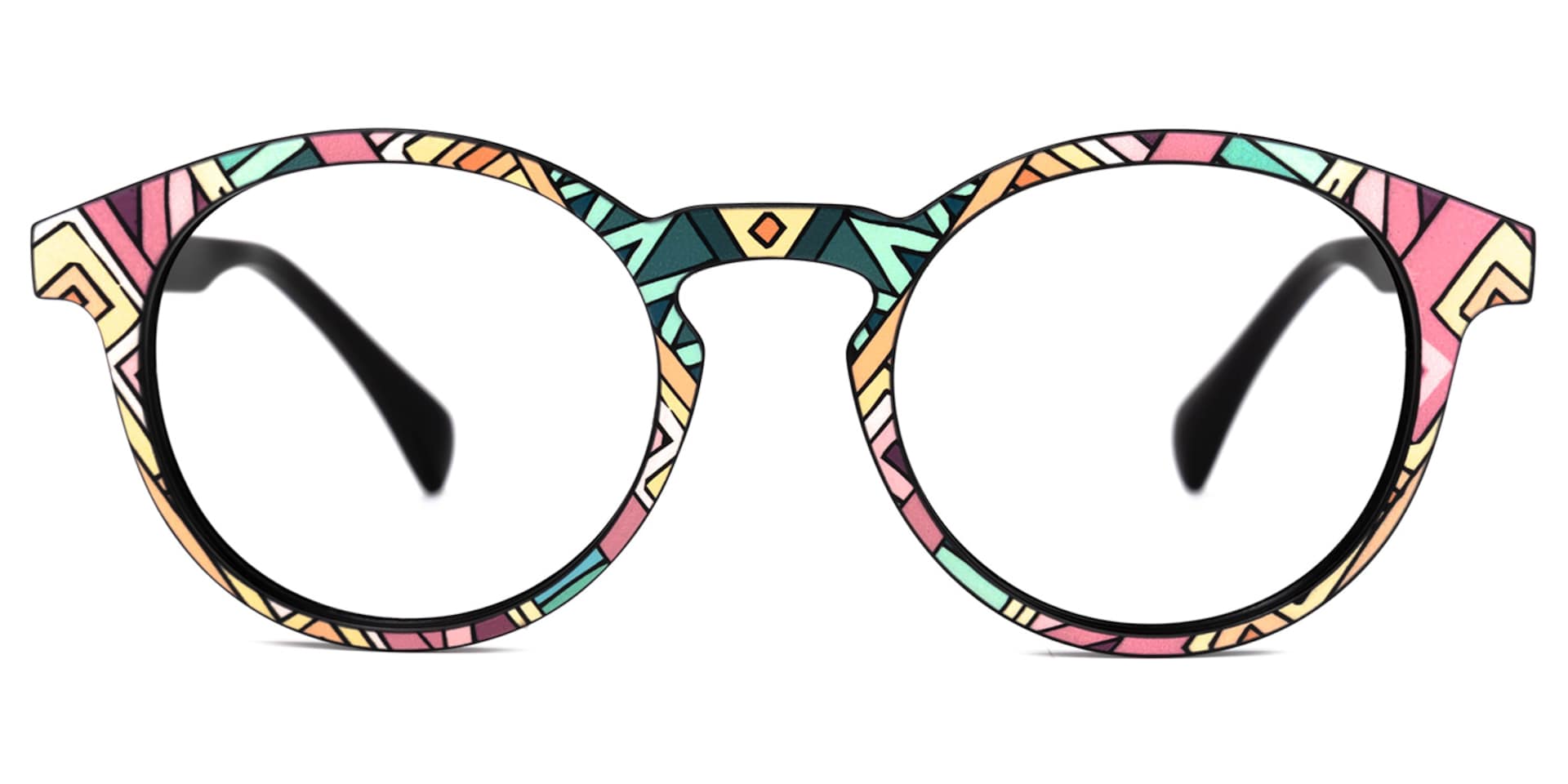 Street-Artist Round Pink-Floral Glasses | Zeelool Glasses0