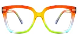 Luna Square Orange Glasses0