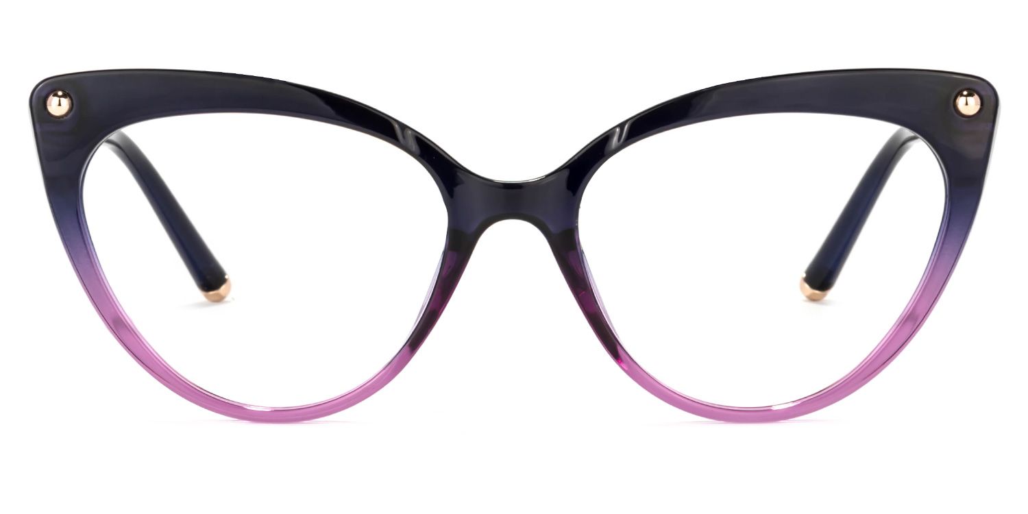 Alivia Cat Eye Purple Gradient Frame Glasses | ZEELOOL0