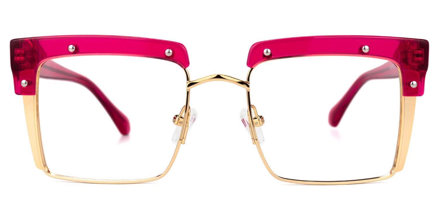 Kiana Square Bright-Pink Frame Glasses | Zeelool0
