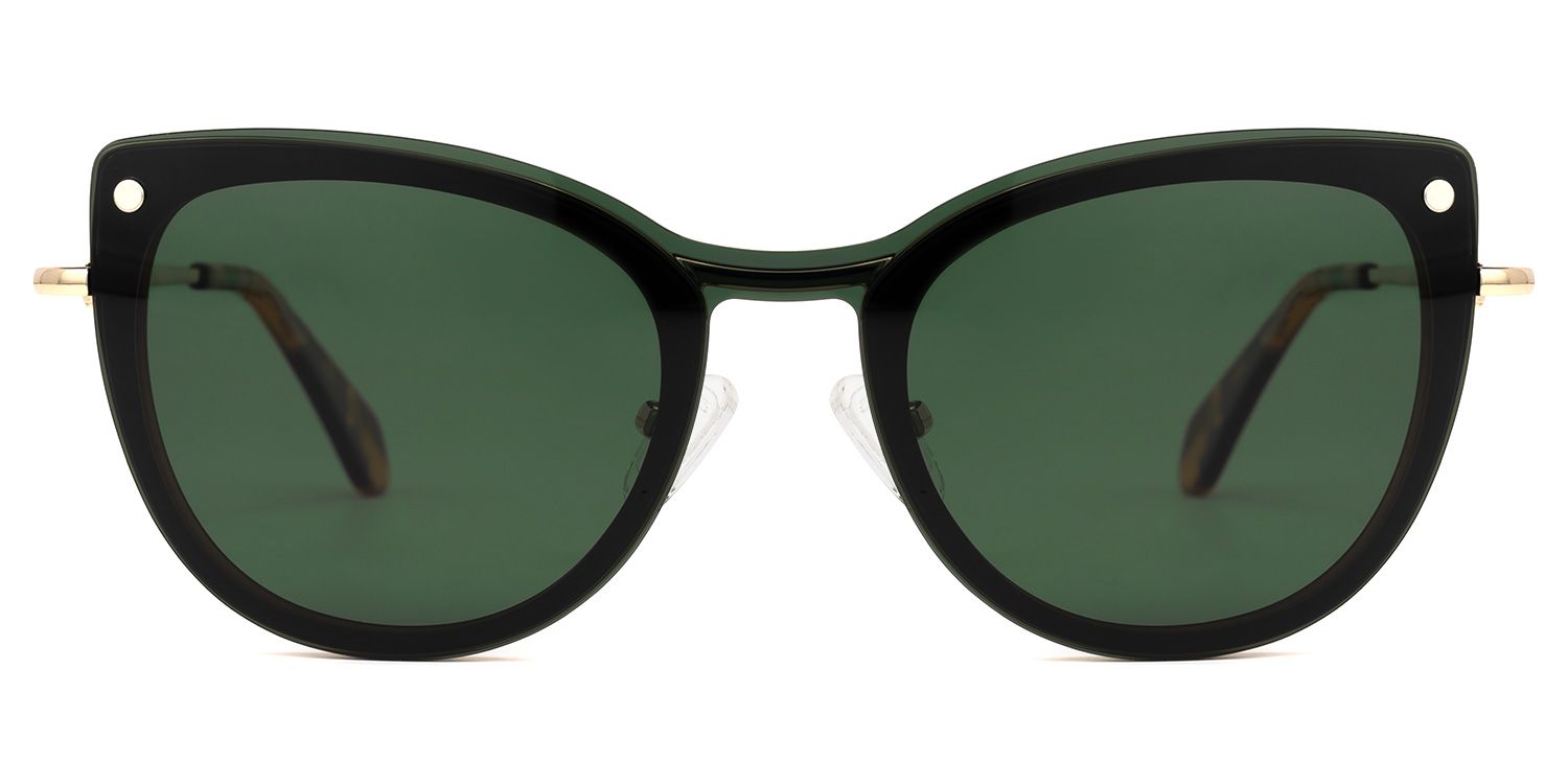 Paulette Clip-on Green Glasses | Zeelool Glasses0