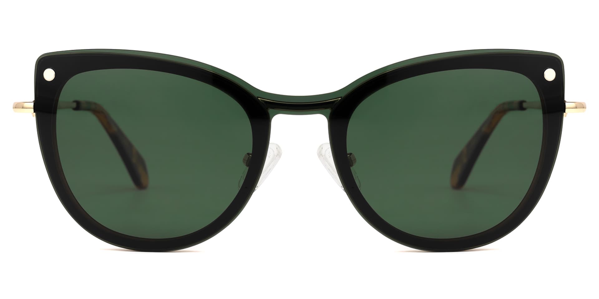 Paulette Clip-on Green Glasses | Zeelool Glasses0