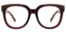 Harrell Square Dark-Red Glasses0