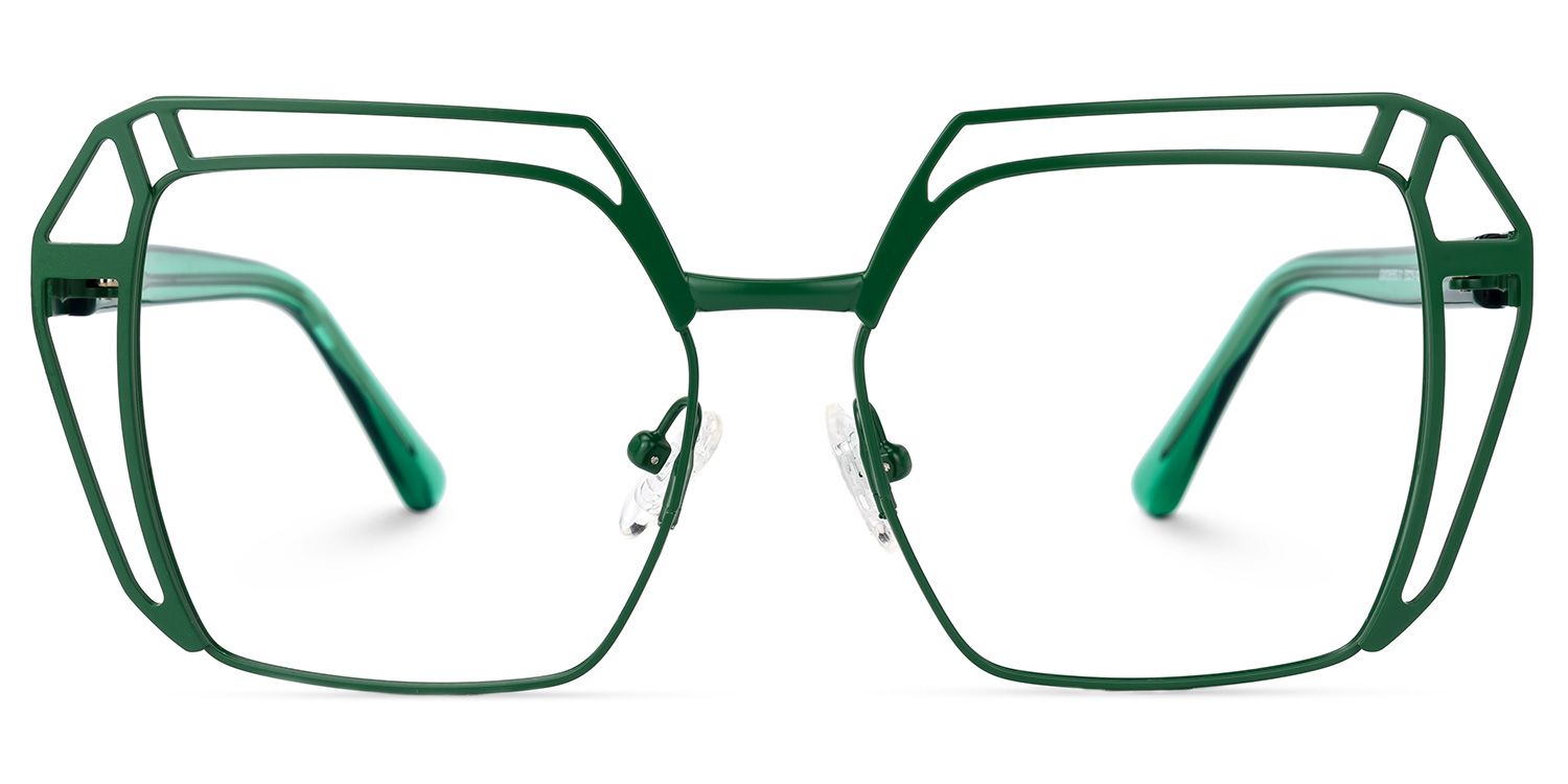 Murray Geometric Green Glasses | Zeelool Glasses0
