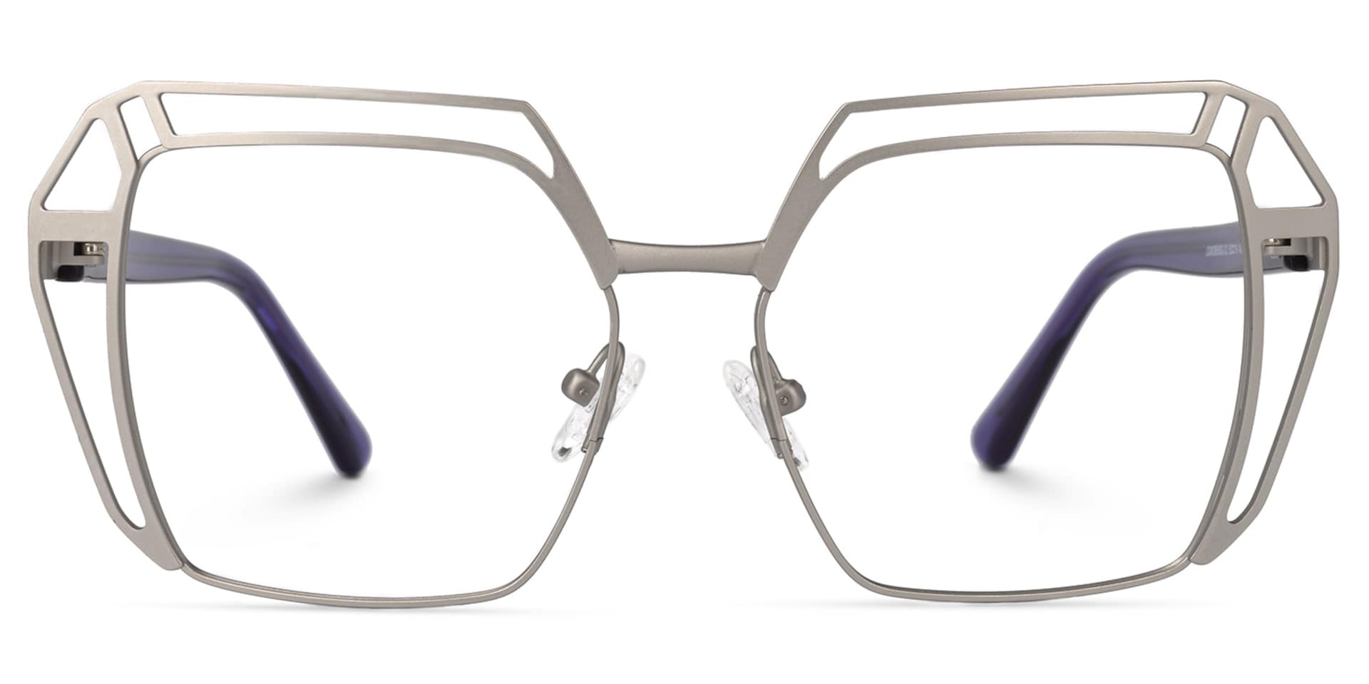 Murray Geometric Silver Glasses | Zeelool Glasses0
