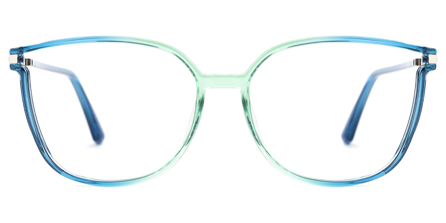 Rodz Square Blue-Green Prescription Glasses and Frames0