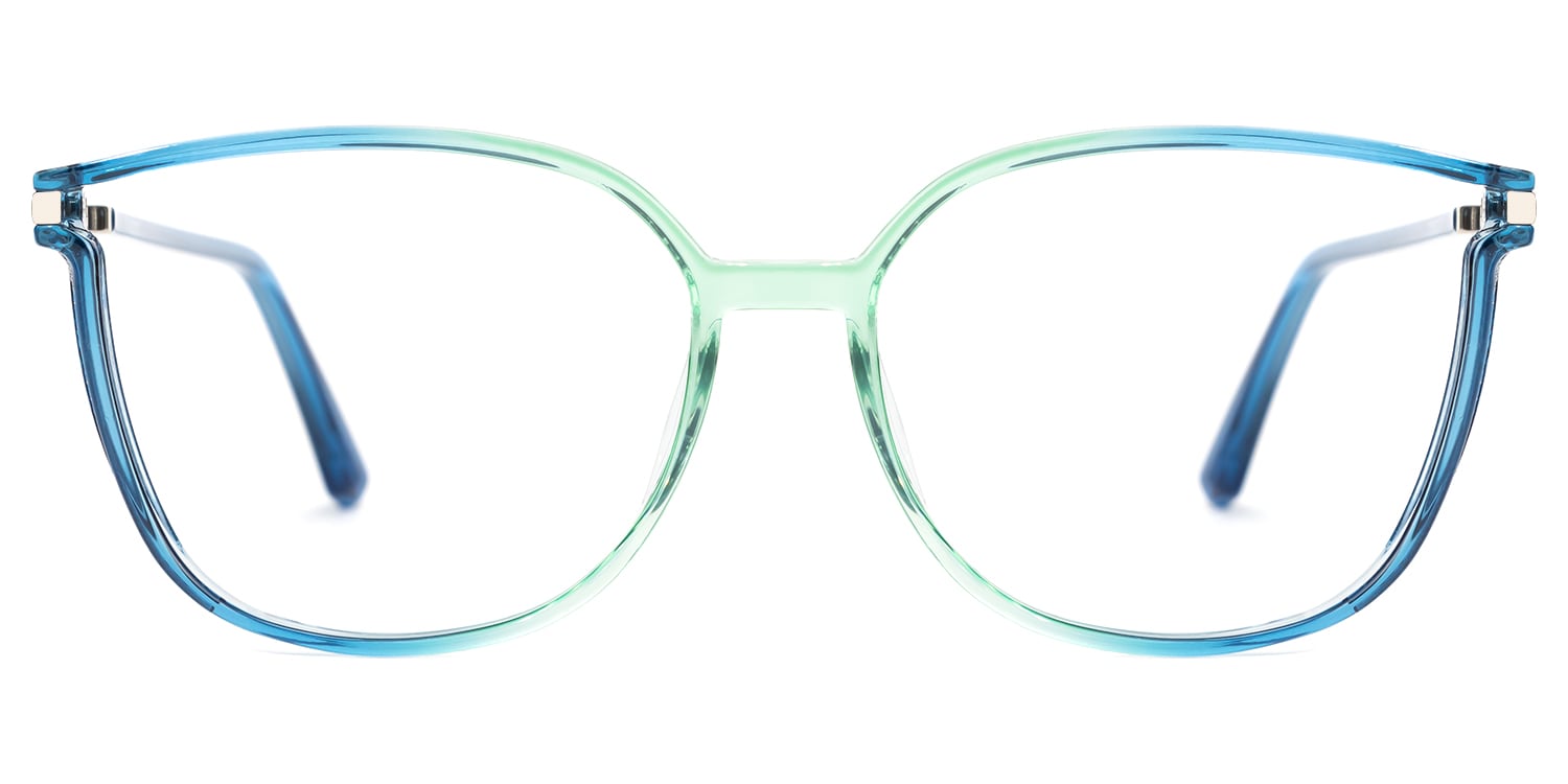 Rodz Square Blue-Green Prescription Glasses and Frames0
