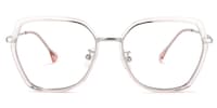 Noemi Geometric Pink-Silver Glasses0
