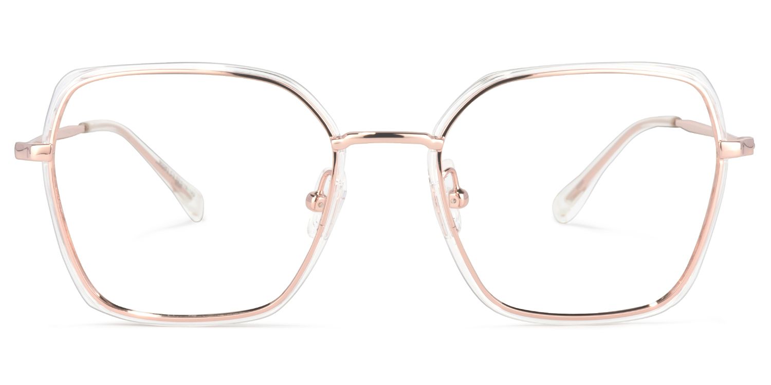 Natalee Square Rose-Gold Glasses | Zeelool Glasses0
