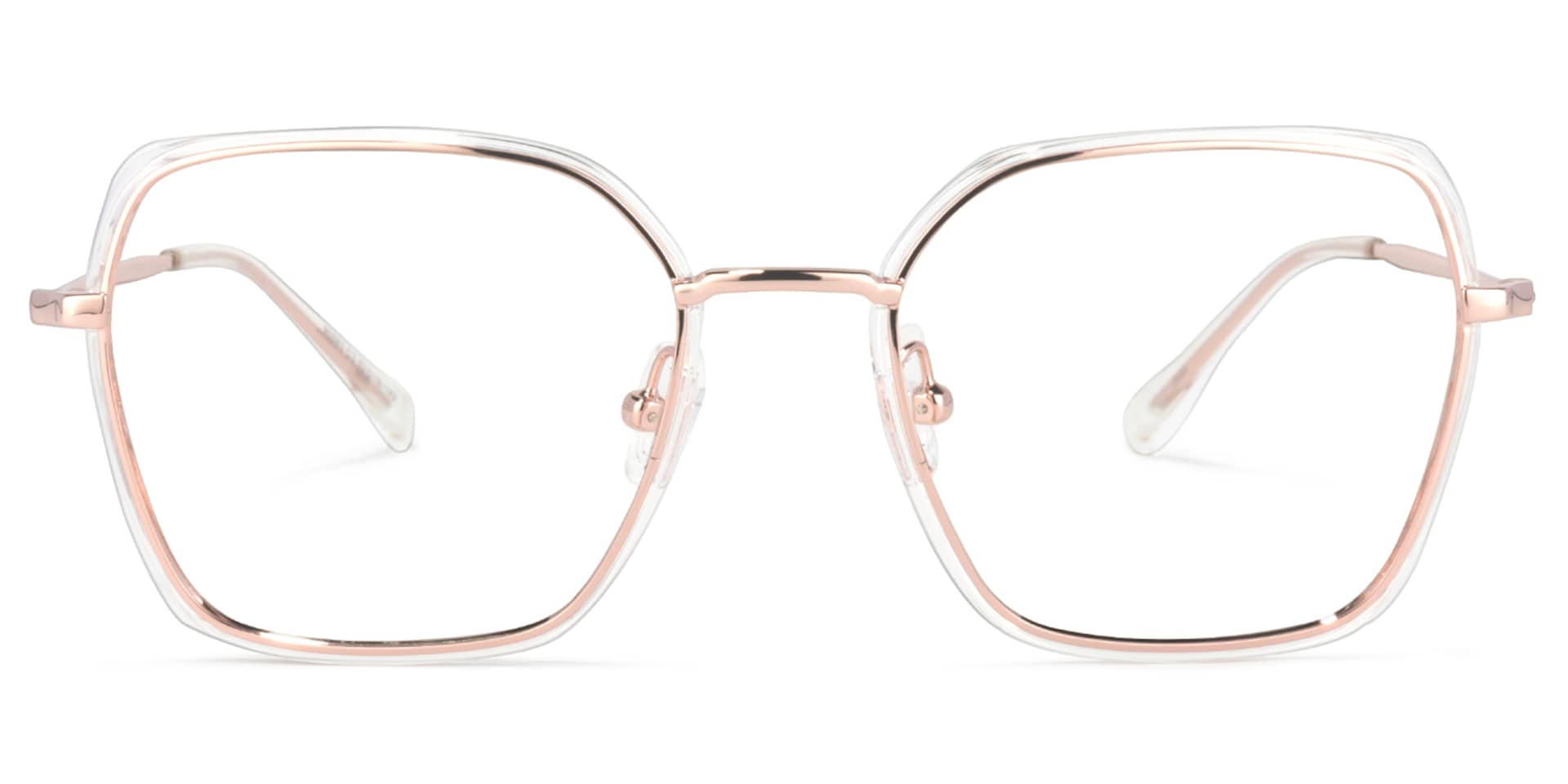Natalee Square Rose-Gold Glasses | Zeelool Glasses0