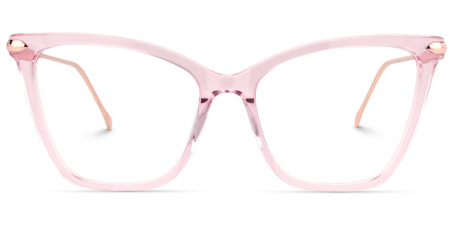 Hilary Butterfly Light Pink Transparent Eyeglasses0