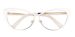 Ellen Cateye White Glasses1