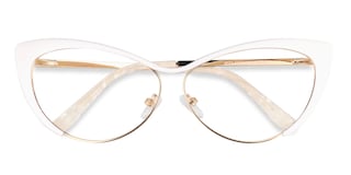 Ellen Cateye White Glasses1