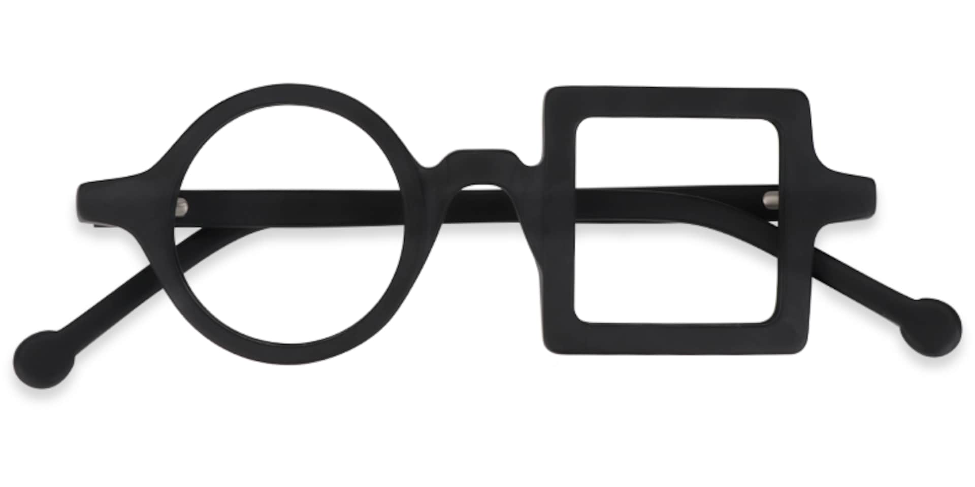 Paola Asymmetric Black Frame Eyeglasses1