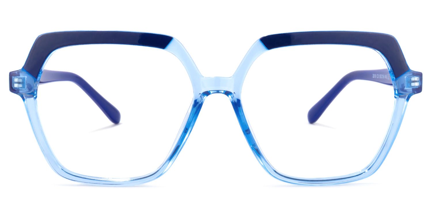 Norah Geometric Light-Blue Glasses | Zeelool Glasses0