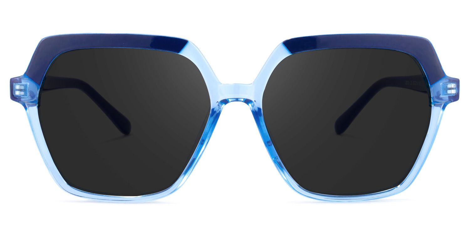 Norah Geometric Light-Blue Sunglasses | Zeelool Glasses0