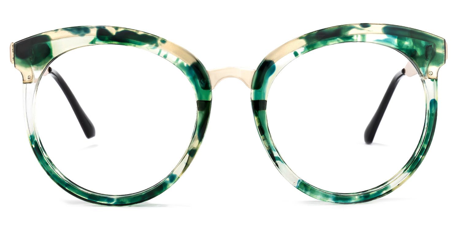 Penny Round Green-Floral Glasses | Zeelool Glasses0