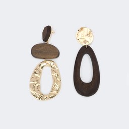 Vintage Asymmetric Water-Drop Shape Nut-Brown Earrings1