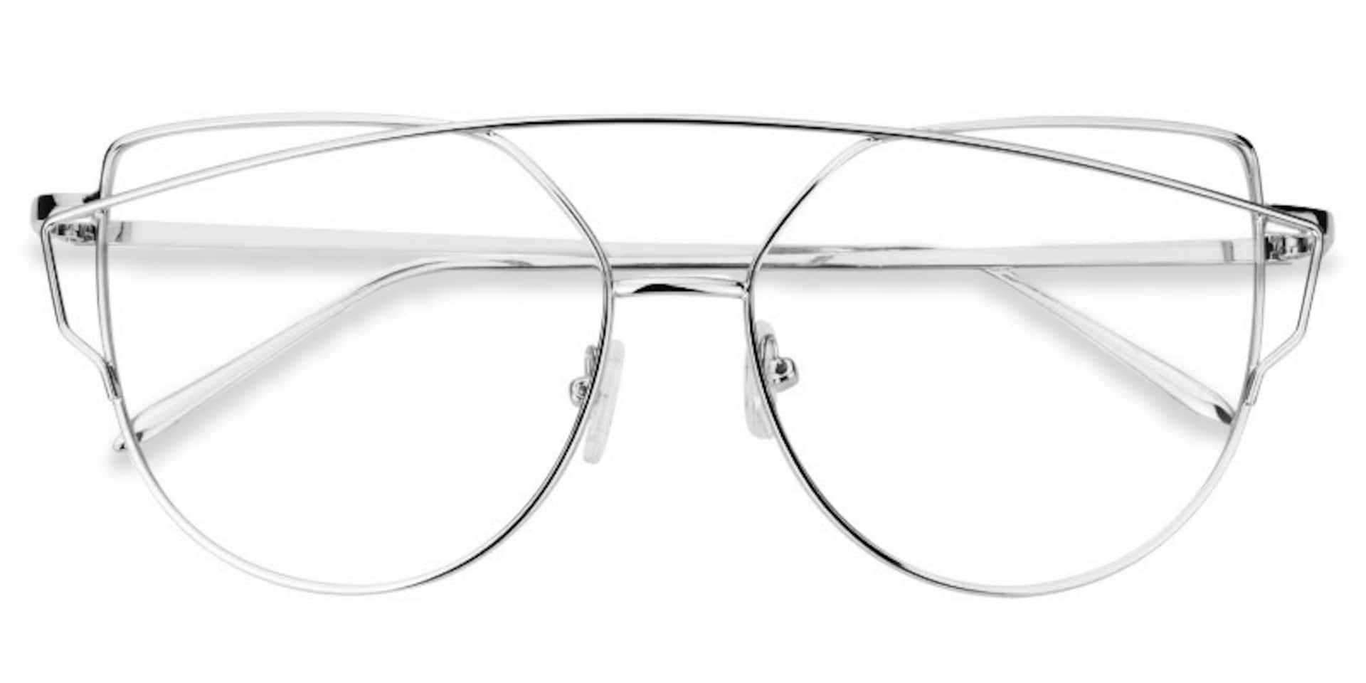 Selina Aviator Silver Glasses | Zeelool Glasses1