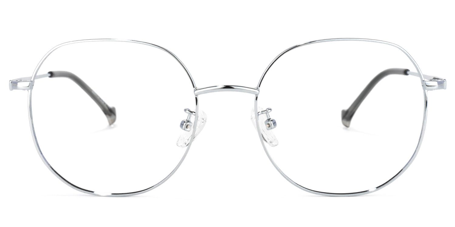 Qusay Round Silver Glasses | Zeelool Glasses0