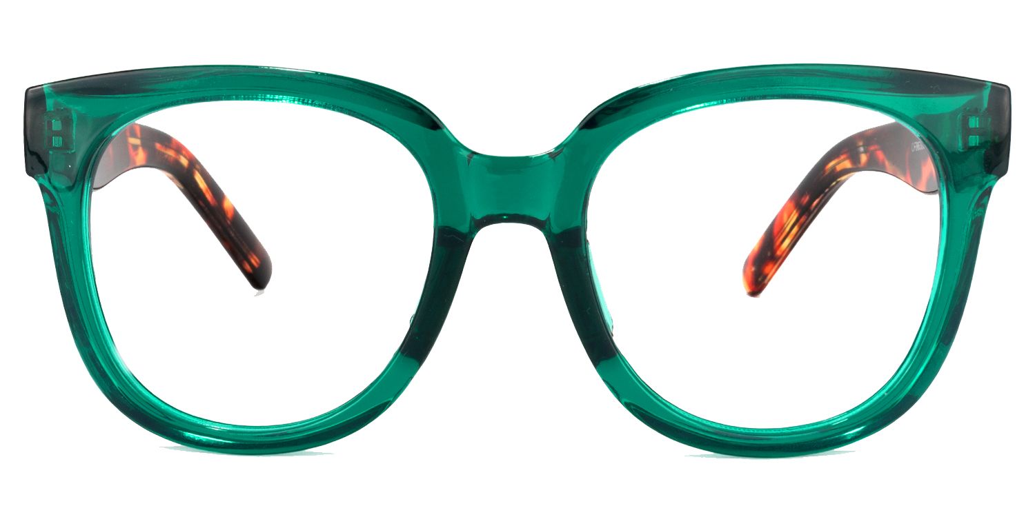 Harrell Square Dark-Green Eyeglass Frames | ZEELOOL2