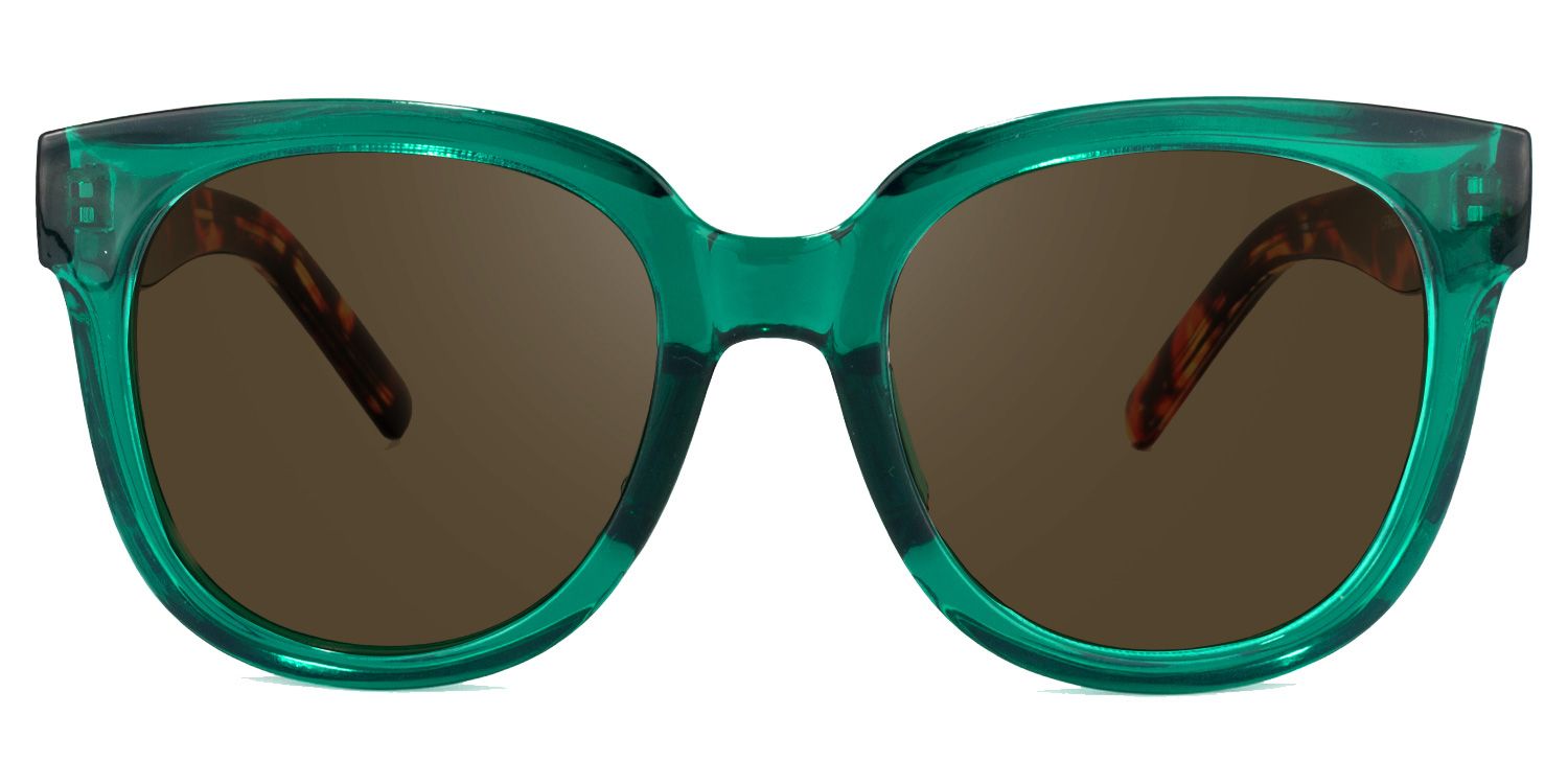 Harrell Square Dark-Green Sunglasses | Zeelool Glasses0