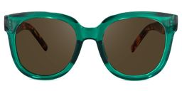 Harrell Dark-Green Square Sunglasses0