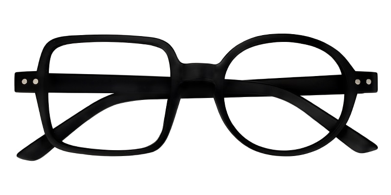 Tony Asymmetric Black Glasses  | Zeelool Glasses1