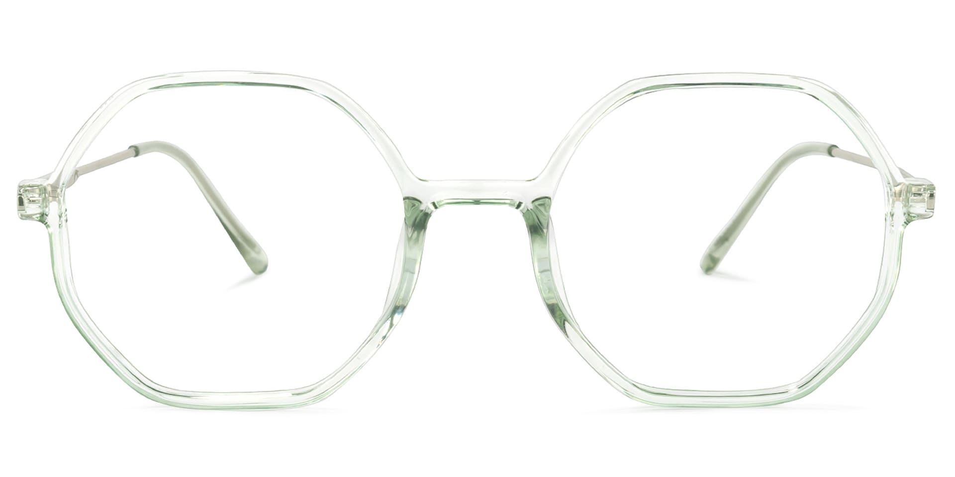 Tanner Geometric Light-Green Glasses | Zeelool Glasses0