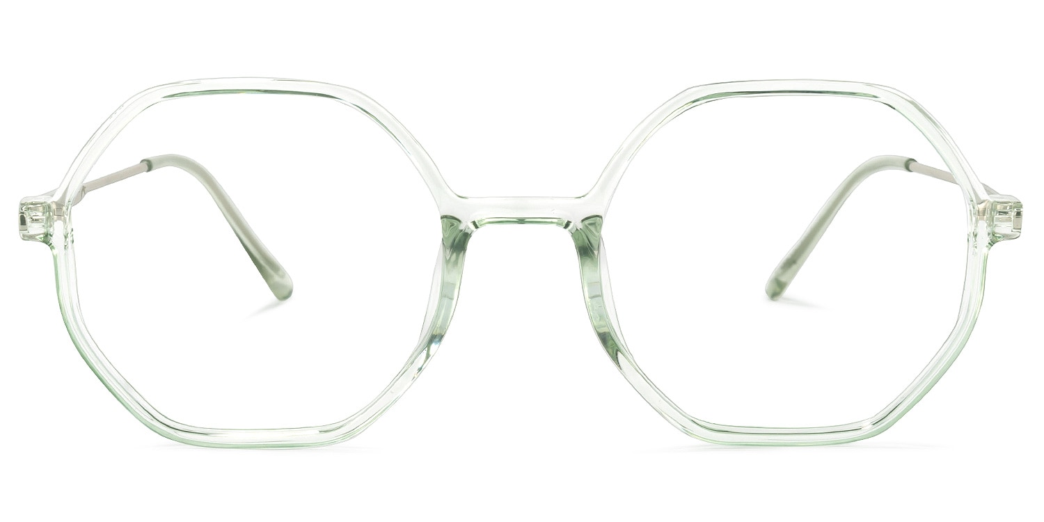 Tanner Geometric Light-Green Glasses | Zeelool Glasses0