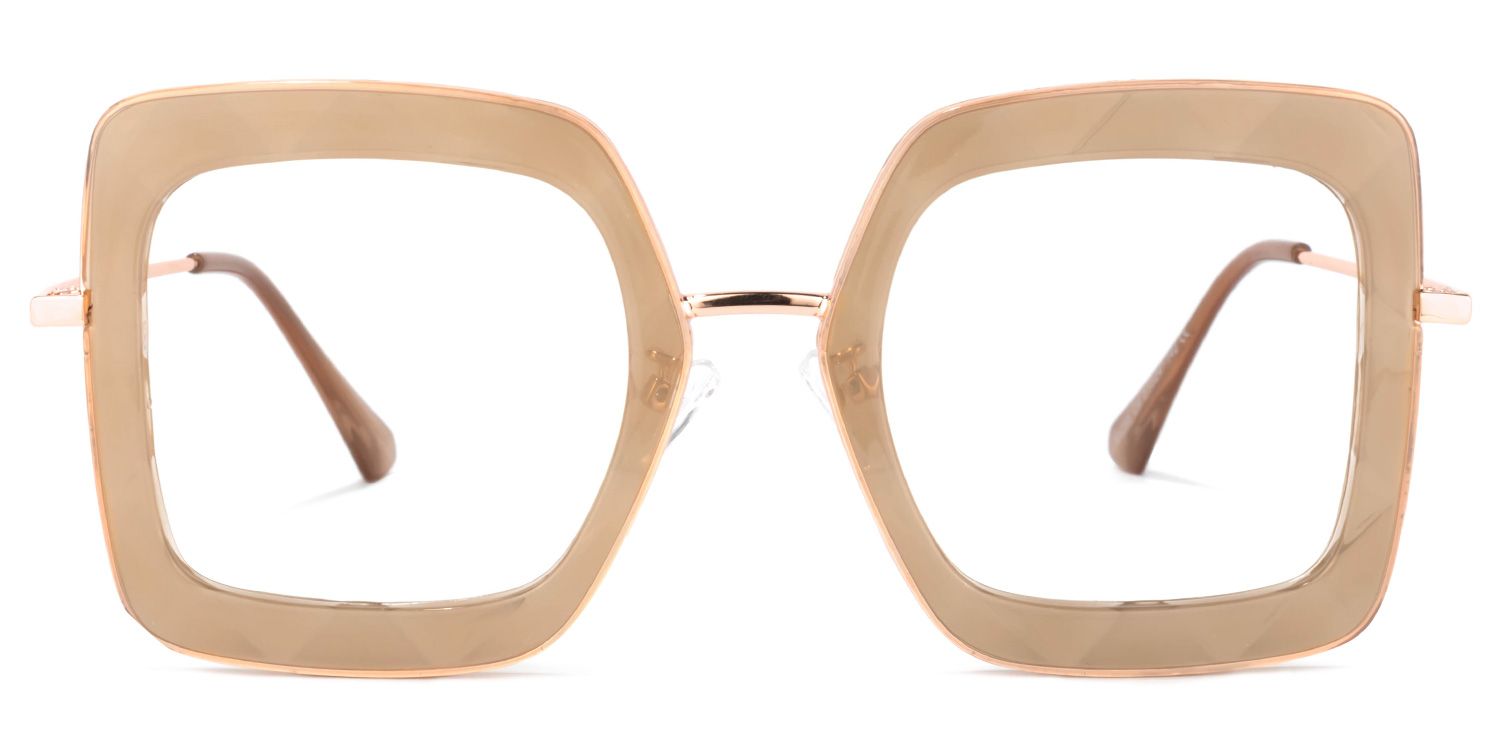 Tucker Square Beige Glasses | Zeelool Glasses0