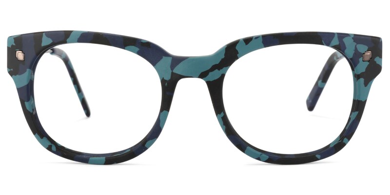 Tatum Round Blue-Camouflage Glasses	  | Zeelool Glasses0