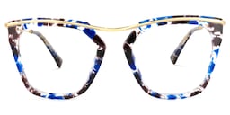 Yadiel Geometric Blue-Floral Glasses0