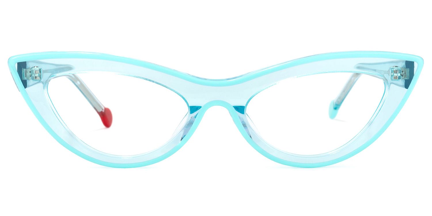 Yuki Cateye Light-Blue Glasses | Zeelool Glasses0