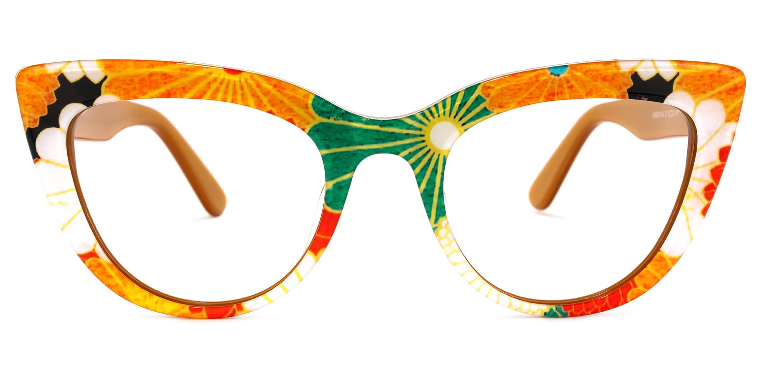 Makie Cateye Yellow Glasses0