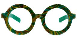 Calhoun Round Green-Floral Glasses0