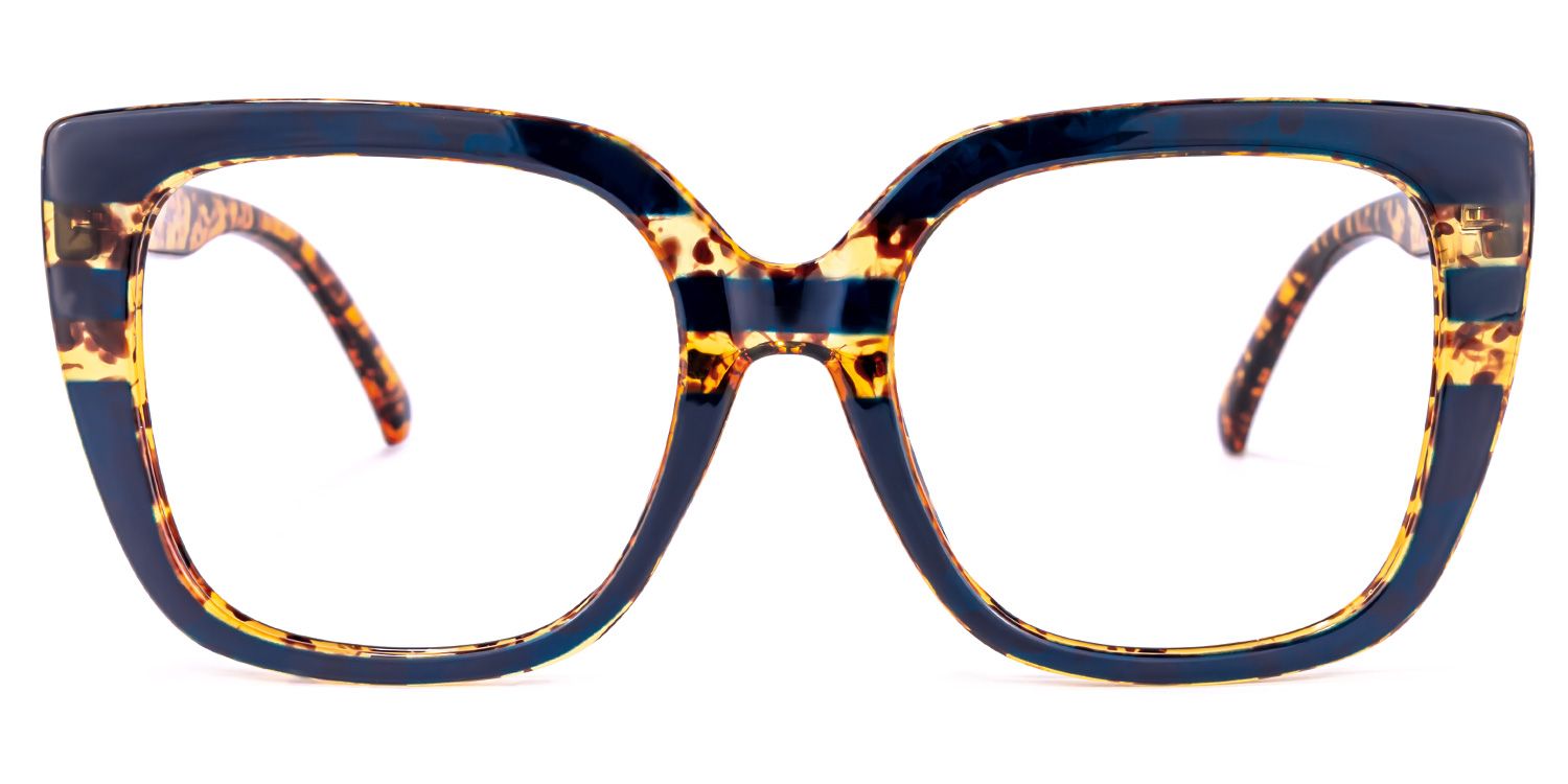 Brenda Square Dark-Blue Eyeglasses and Tortoise Frame0