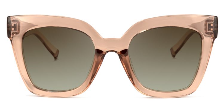 Malcolm Square Beige-Clear Sunglasses